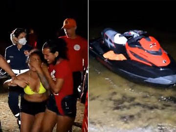 Amiga em desespero ao saber do sumiço de Maria Luiza; condutor do jet ski - que também era amigo das jovens - fugiu do local