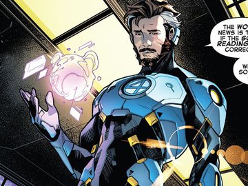 Reed Richards e Tony Stark, duas das mentes mais brilhantes da Marvel, uniram forças em HQ para fazer armadura para o Sr. Fantástico