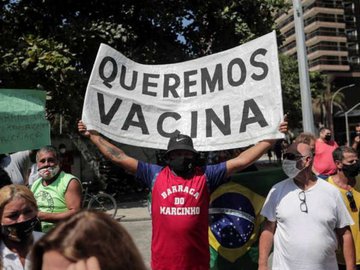 Protesto no Rio de Janeiro contra novas medidas anti-Covid