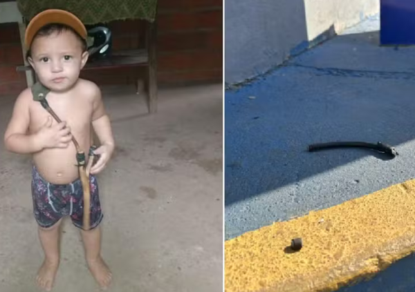 O menino Arthur Luís Alves do Nascimento, de 2 anos, que morreu eletrocutado na noite de terça-feira (26) ao tocar em um fio elétrico de uma placa de iluminação