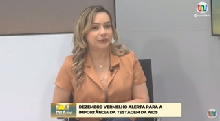 Karinna Amorim, coordenadora de ISTs da Sesapi, participa de entrevista no Bom Dia Assembleia