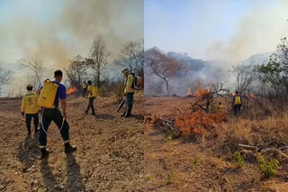 Concentração dos focos de incêndio e contenção.